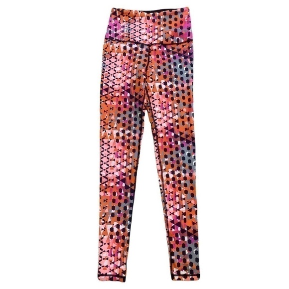 Victoria's Secret Sport Orange Pink Geometric Leggings Size XS - Picture 4 of 4